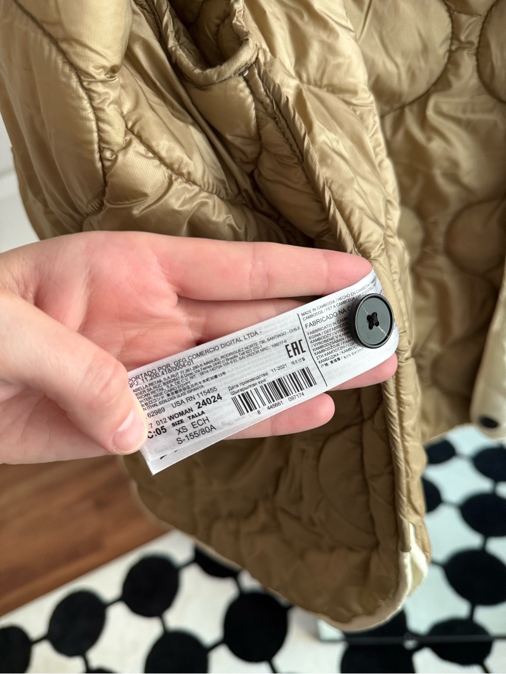 Mango Quilted Jacket in Cream with Beige Lining - Picture 5 of 7